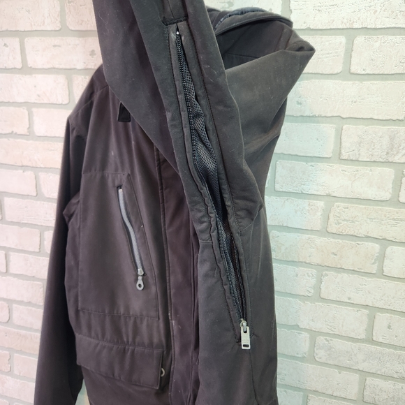 BURTON Mens Black Hooded,HEAVY, Full Zip, Fleece Lined, Warm, Jacket L - Picture 6 of 15